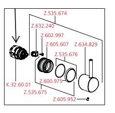 KWC 46mm Hochleisungs-Kartusche K.32.60.01 für Großküchen-Armaturen KWC Gastro, KWC Systema