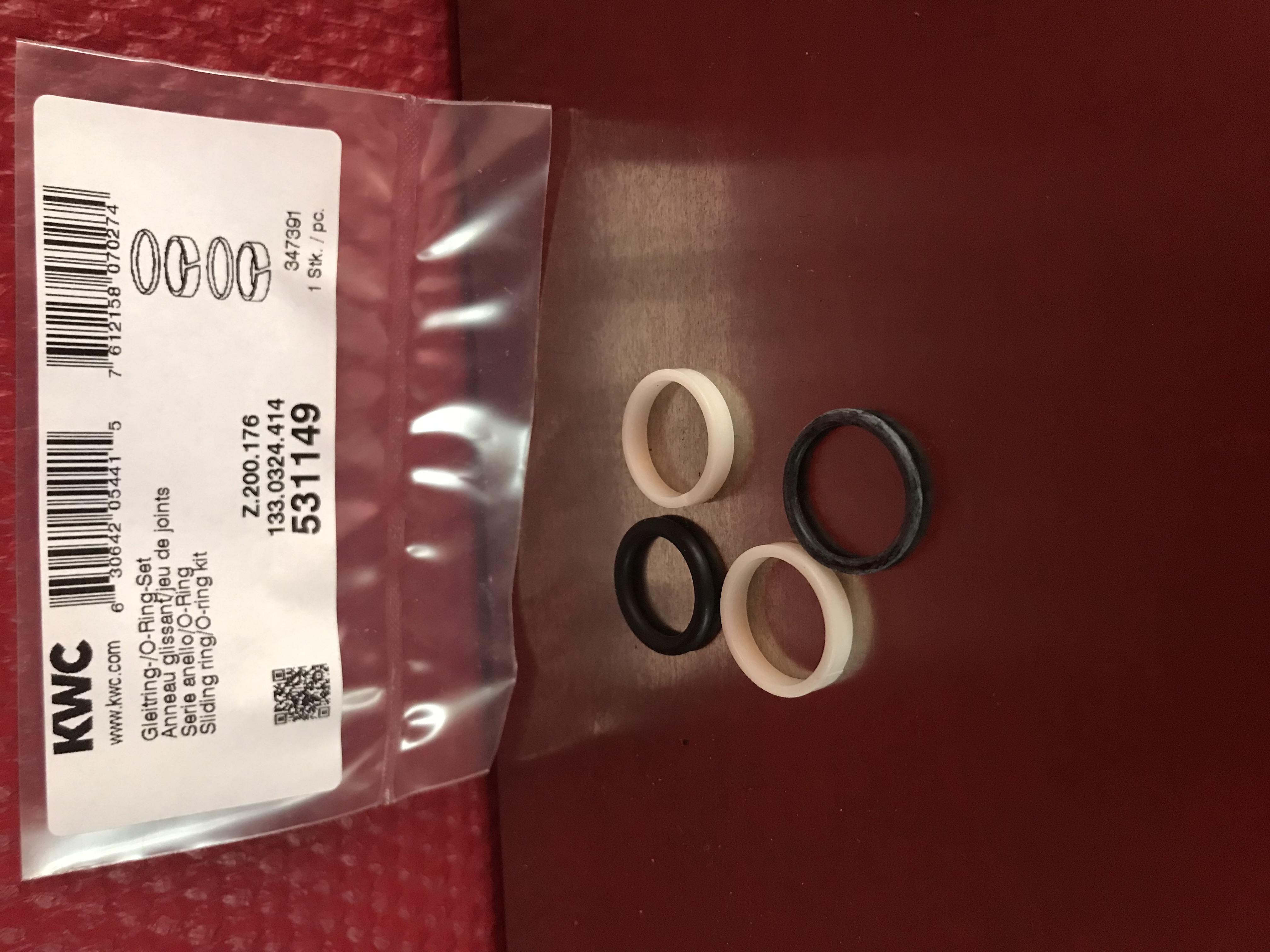 KWC Gleitring- O-Ring-Set Z.200.176 für 1/2" gestecktem Auslauf