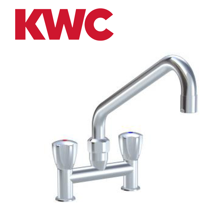 KWC Gastro K.24.42.E3.000C35 3/4" Zweigriffarmatur - Zweiloch - stark erhöhter Auslauf - gerade