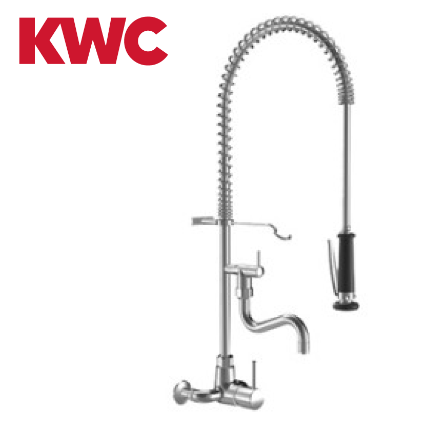 KWC 24.502.166.000 Gastro Wand-Geschirrbrause mit Schwenkauslauf - Einhebelmischer