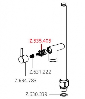 KWC Umstellgriff Z.634.783 für GASTRO Chormline Einhebelmischer