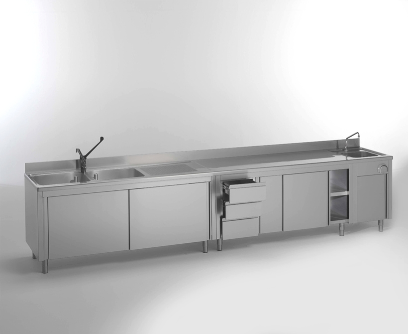 KBS Ablauftisch 1200mm Anbau rechts ohne Grundboden mit Aufkantung